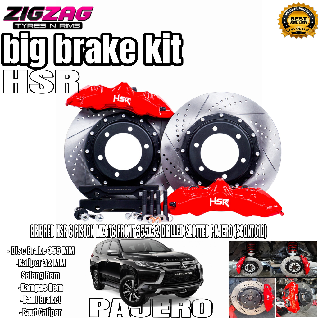 BBK HSR Mobil Pajero Diameter 6 Piston 355 x32 MM Pengereman Depan Pajero sport HSR Original