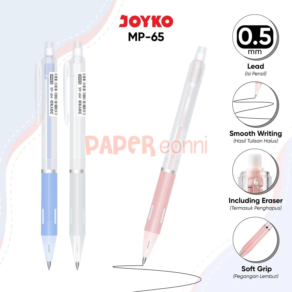 

JOYKO Pensil Mekanik Warna Pastel Transparan MP-65 0.5 mm
