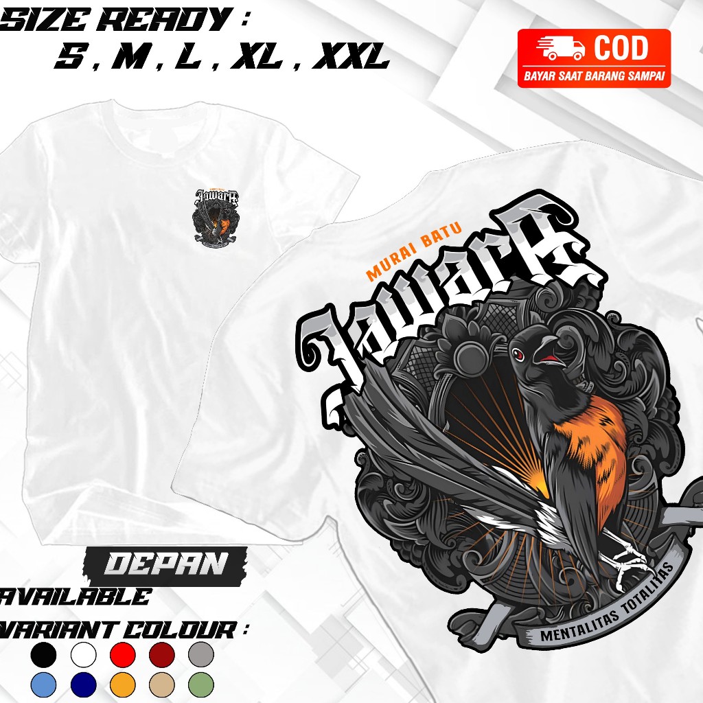JOJOKAOS-KAOS MURAI BATU JAWARA/KAOS TSHIRT NEW DESAIN PECINTA MURAI BATU/KAOS BURUNG MURAI BATU/Baj