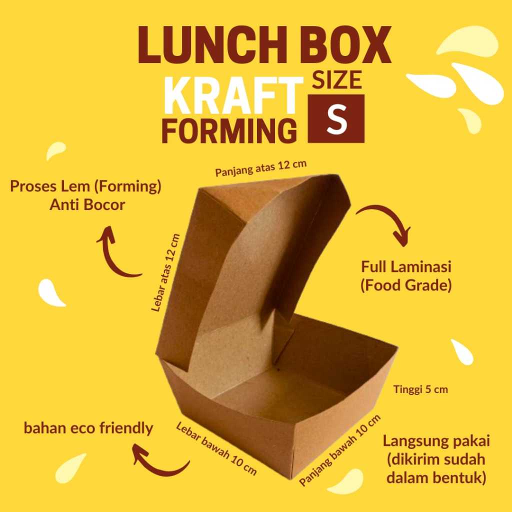 

Paper Lunch Box forming Kraft Coklat Laminasi Size S M L (Bahan premium 290gsm) Siap Pakai Kraft Food Grade / Rice Box Takeaway / Kotak Makan Kertas/Paper Lunch Box coklat/kotak nasi geprek/kotak kardus Coklat