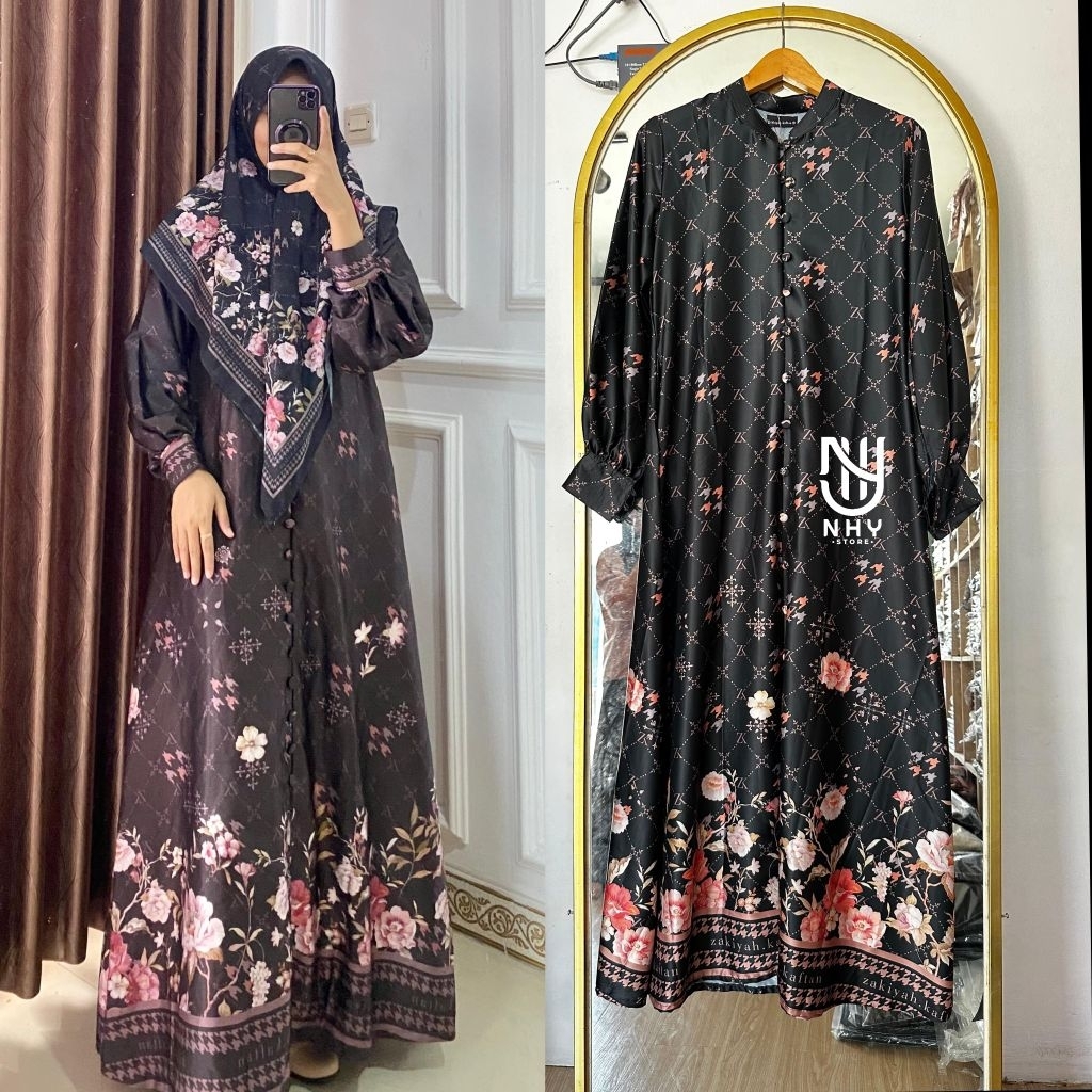 ((ZK02)) ZK ZAKIYAH KAFTAN IED SERIES SILK PRINTING