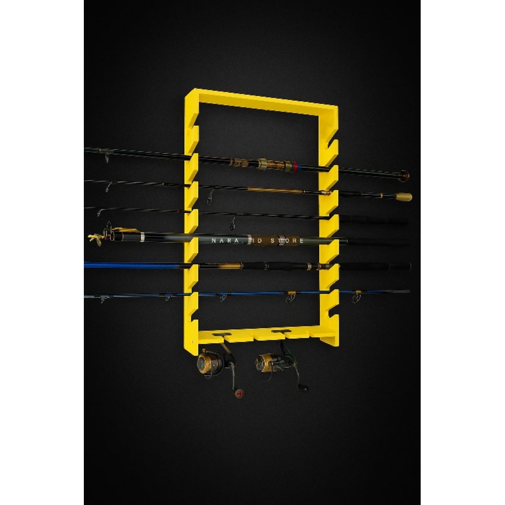 Rak Joran Minimalis – Solusi Penyimpanan Stylish untuk Alat Pancing kapasitas 6 slot dan 8 slot