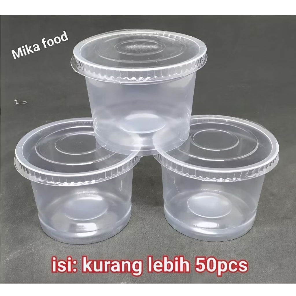 Cup Jelly Agar Puding 50ml 65ml 130ml  Isi 50pcs + Tutup / Cup Plastik Puding