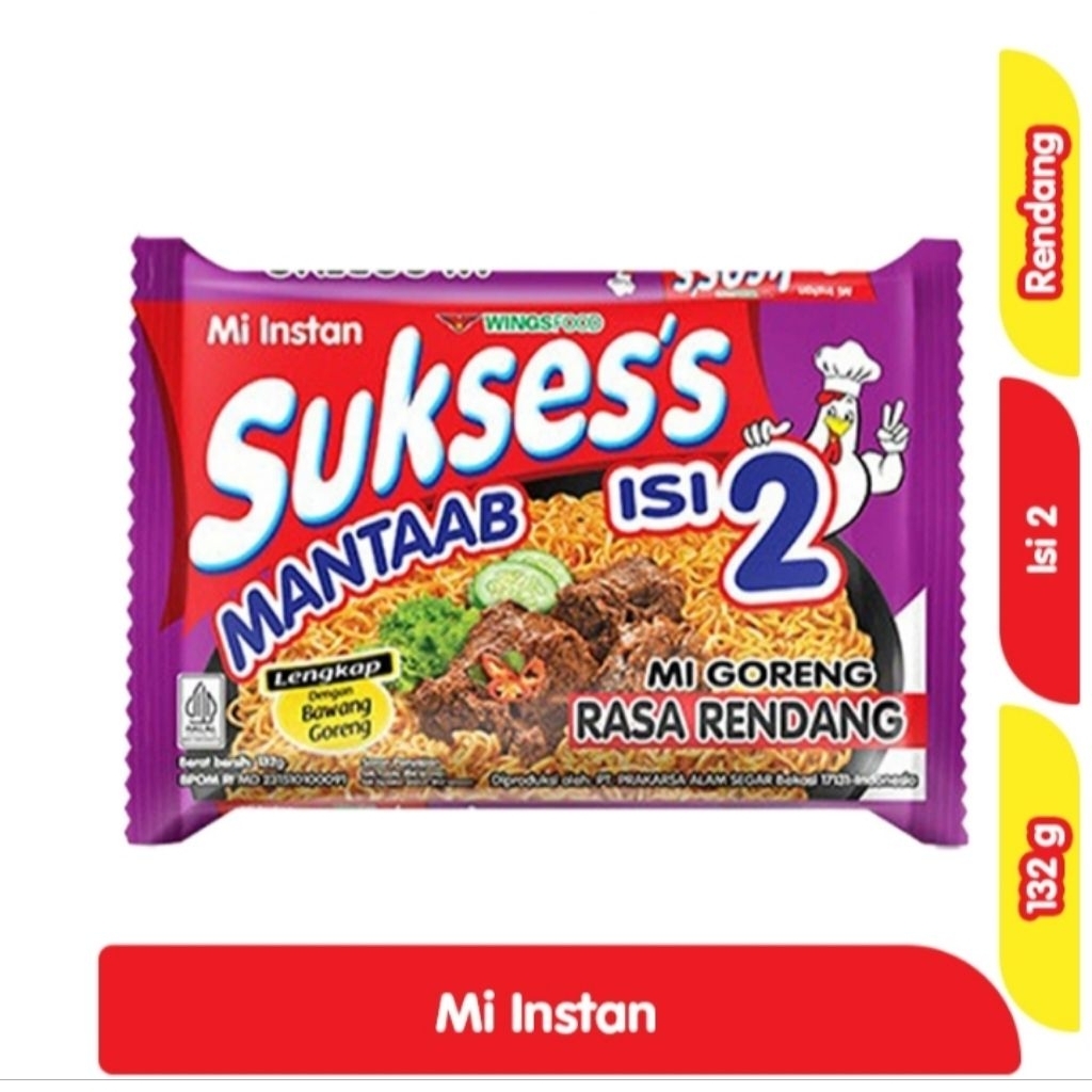

Sukses's Isi 2 Mie Instant Goreng Rendang 132 g