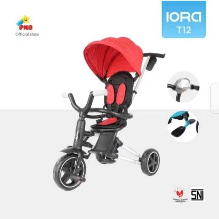 PMB Tricycle Red Iora T12 - Mainan Mobil Ride on Anak