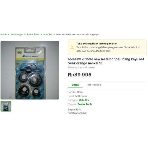 

holesaw kit hole saw mata bor pelubang kayu set benz orange nankai 16