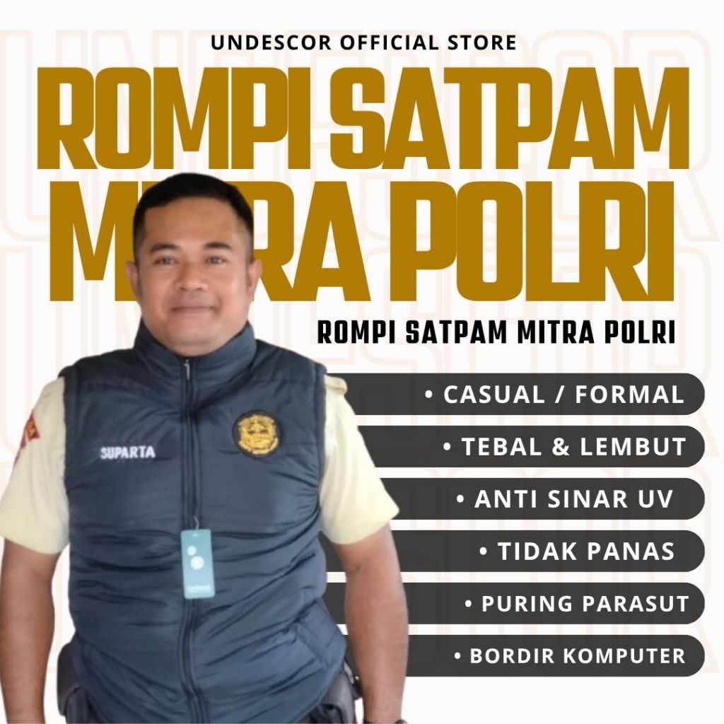 Rompi Satpam Mitra Polri Rompi Despo Doff Premium Waterproof Full Bordir Komputer Custom