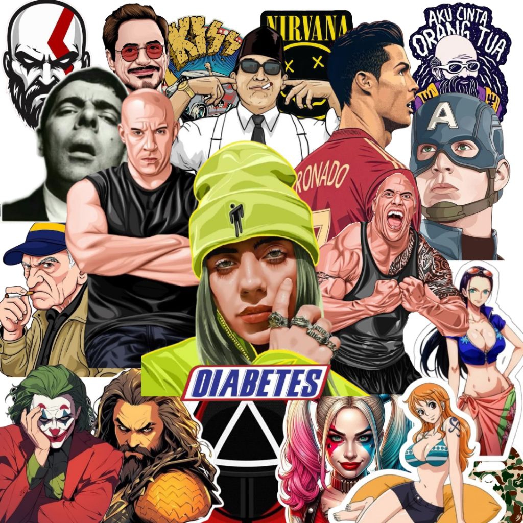 

20PCS Stiker RANDOM Brand Premium - STICKER TUMBLR MOTOR LAPTOP MOBIL