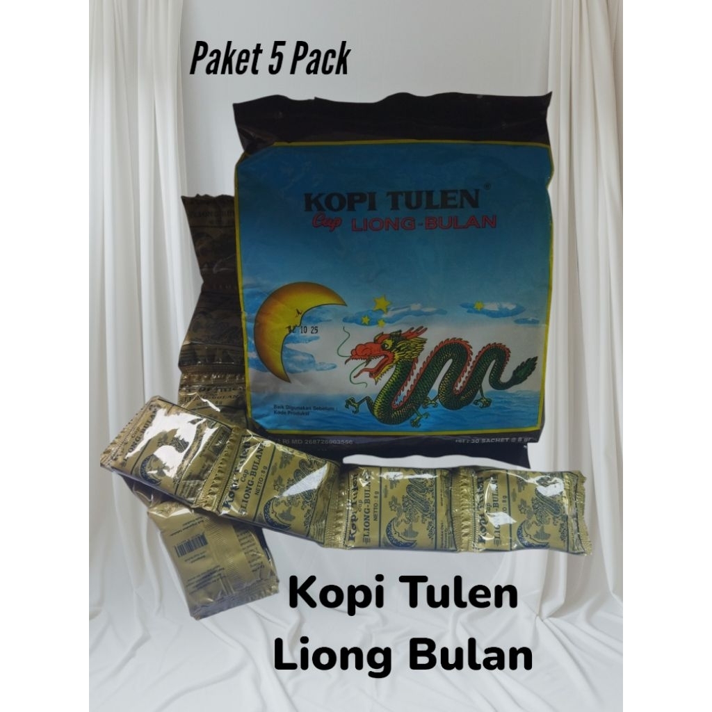 

5 pack Kopi Tulen liong/Kopi tanpa gula/8g Kopi termurah khas Bogor