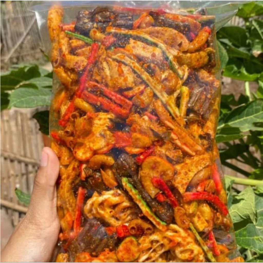 

SEBLAK Campur kerupuk MIX bumbu melimpah pedas daun jeruk kemasan 250gr