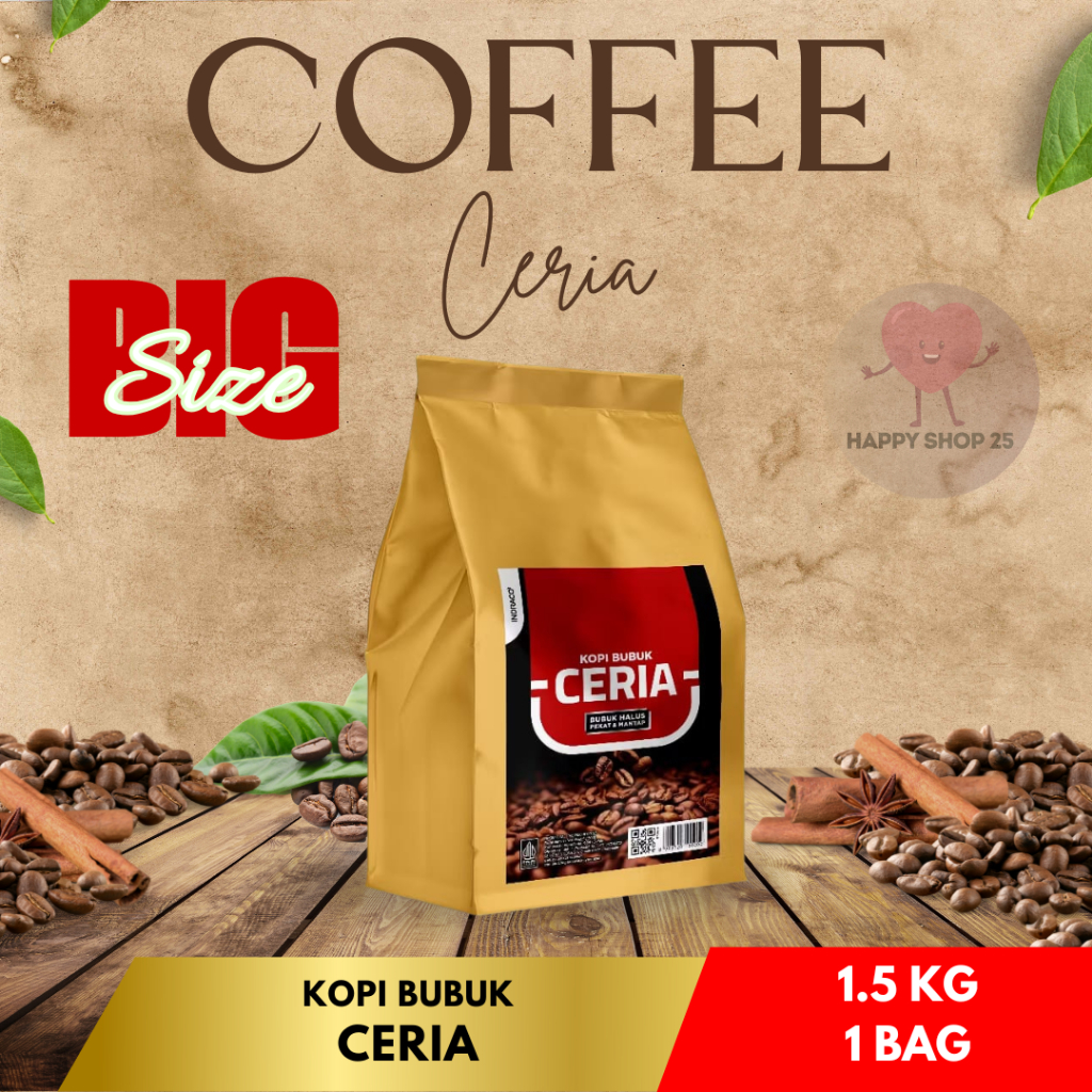 

Ceria Kopi Bubuk Halus 1.5Kg Kopi hitam 1500gram BIG SIZE