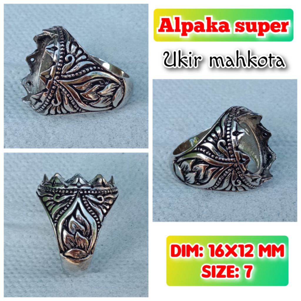 emban batu akik dan permata alpaka super ukir mahkota.19