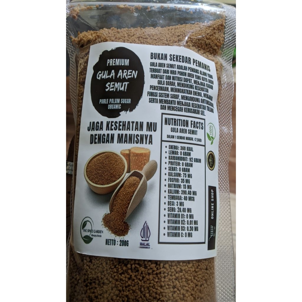 

Gula Aren Bubuk/ Gula Semut Original 100%. Netto 200&100 gram. Jaga Kesehatan Dengan Rasa manisnya