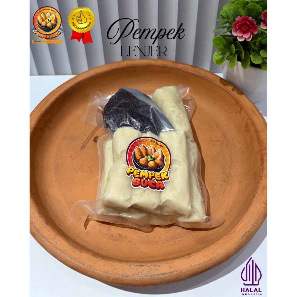 

Pempek Buca - Lenjer kecil isi 10 Pcs + Cuko 100ml. Khas Jambi 100% Ikan tenggiri dan kakap, Vakum Food Grade.