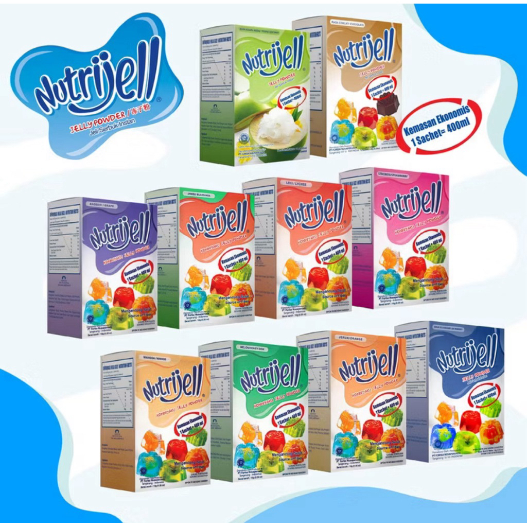 

Agar-Agar Nutrijell Jelly Kemasan Ekonomis 10gr Isi 12pcs /box
