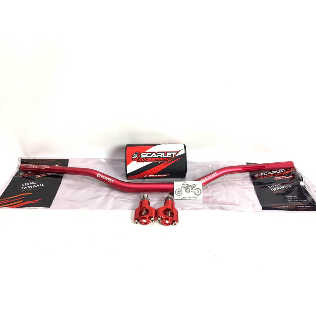Stang fatbar SCARLET low 5,8mm plus busa dan raisel Cnc trail motocross supermoto trabas klx crf wr 