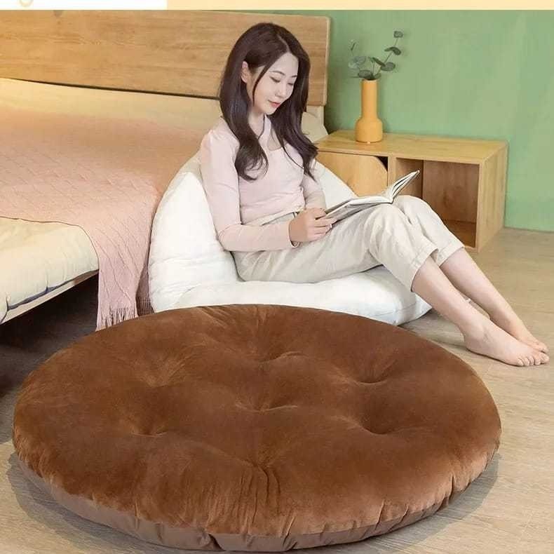 Bantal lantai tebal 50cm/80cm, tempat duduk untuk dewasa, bantalan bantal kursi bulat Solid besar un