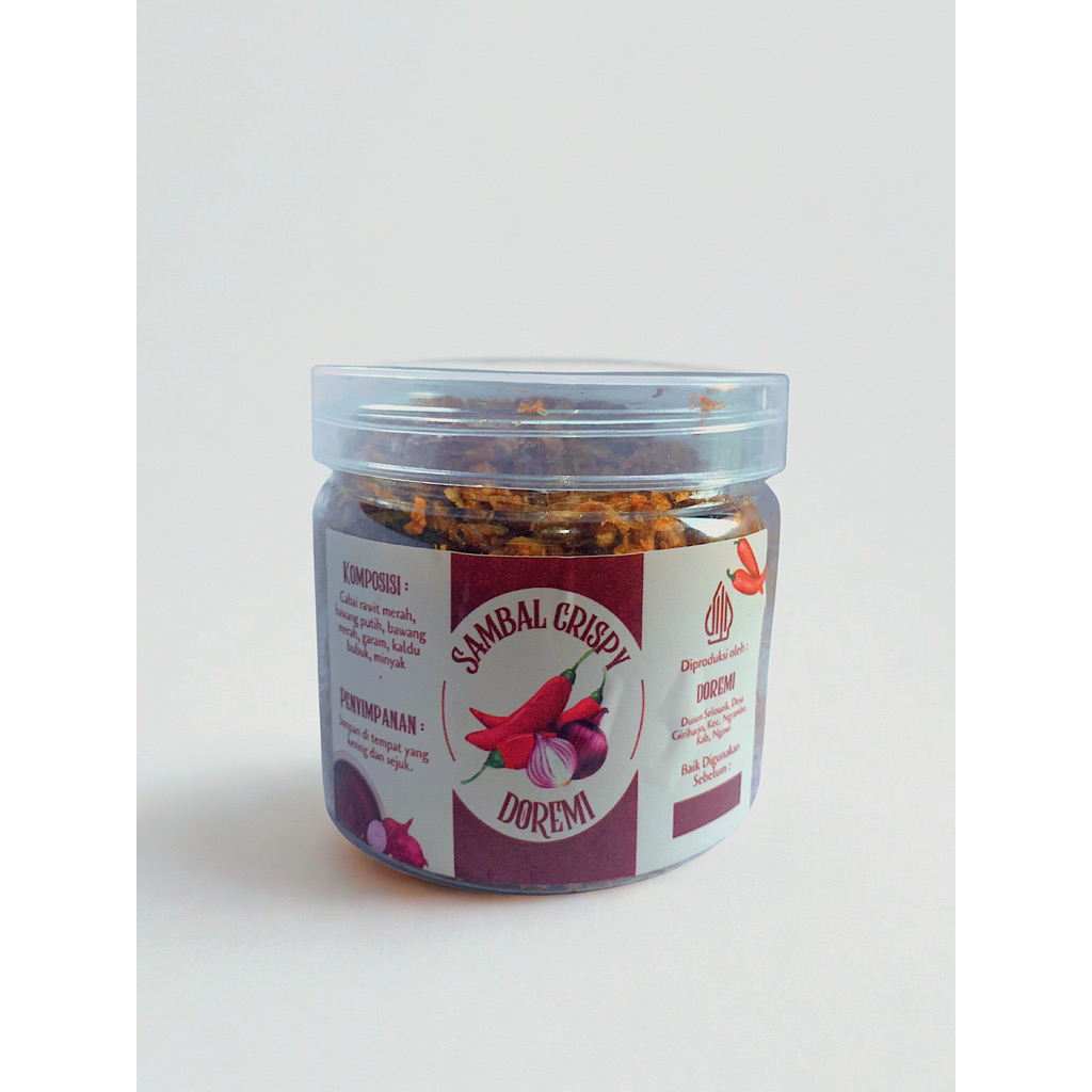 

Sambal Crispy Sambal Kering Sambal Tabur siap saji DOREMI kemasan 200gr