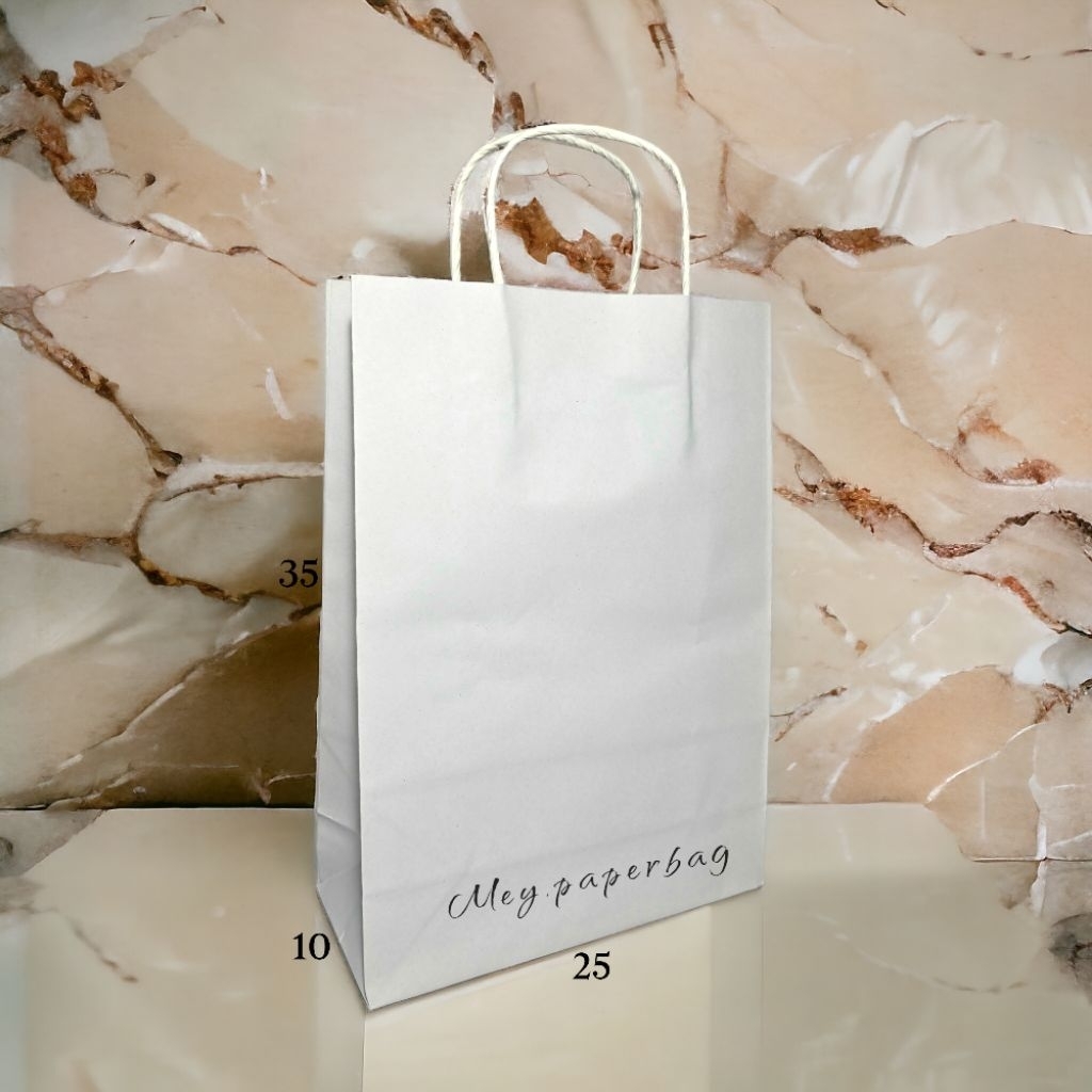 

Isi 12 (1 LUSIN) Paper Bag Polos Putih Uk 25x35