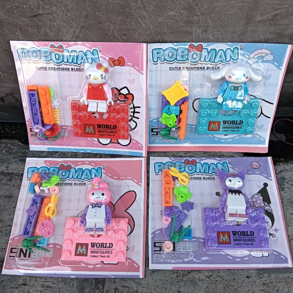 Mainan Robot Rakit Roboman SANRIO KITTY FK Robotan Lgo Grosir