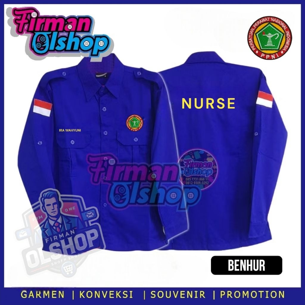 BIGSIZE jumbo kemeja seragam baju nurse perawat dinas kesehatan puskesmas midwife pria dan wanita