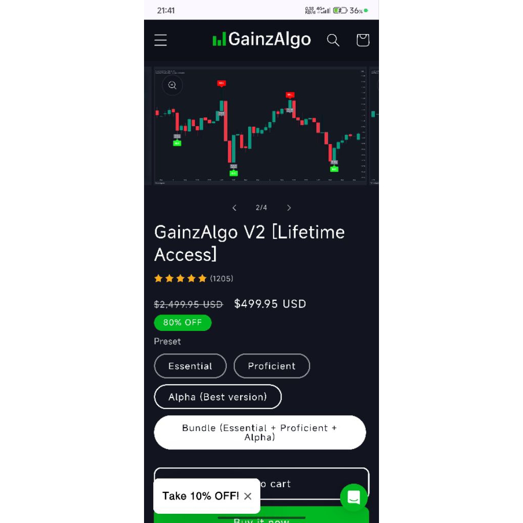 Indikator trading GainzAlgo V2 forex gold btc xauusd life time access indikator trading view