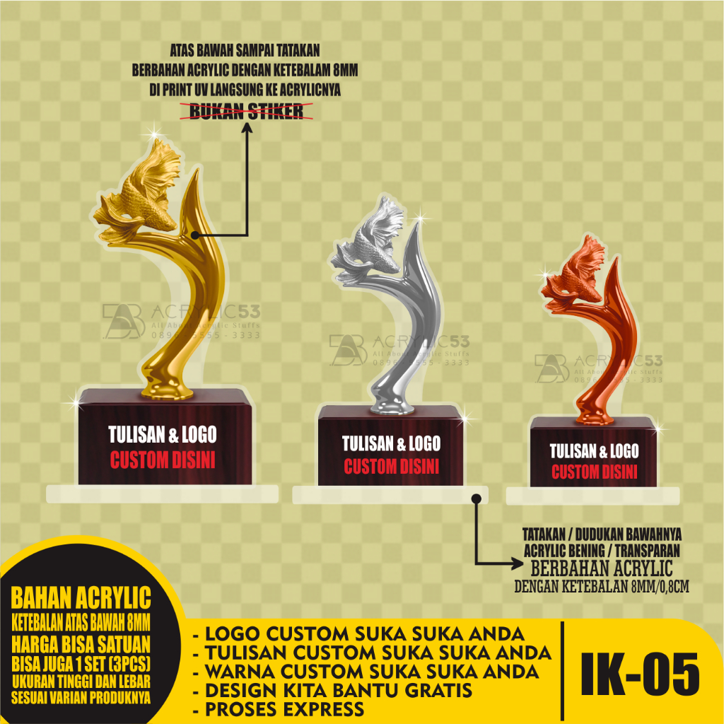 Piala Ikan, Tropy Ikan, Trophy Ikan, Tropi Ikan, Pialatropy Ikan, Piala Ikan Cupang, Piala Ikan Mas 