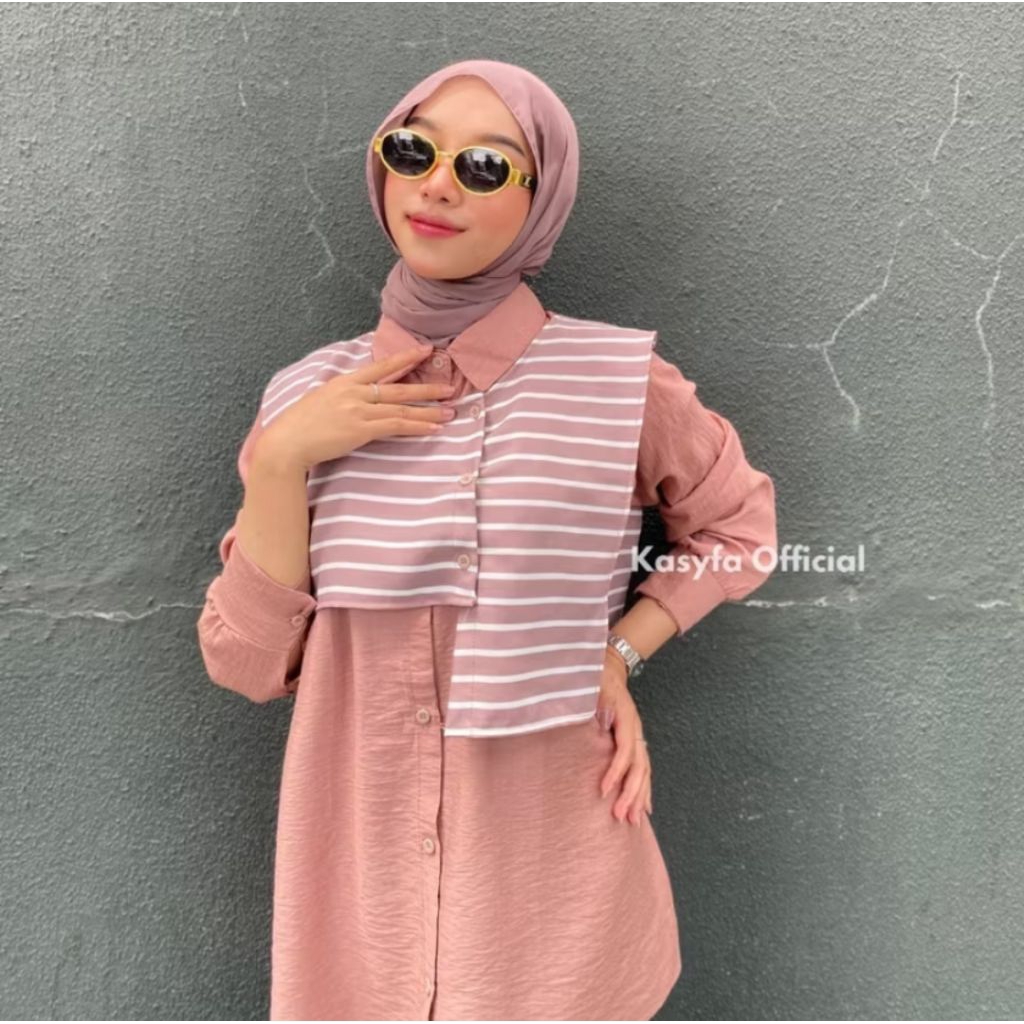TWICE KEMEJA VEST WANITA KOMBI SALUR | KEMEJA VEST 2 in 1 | KEMEJA VEST WANITA KOREAN STYLE | KEMEJA