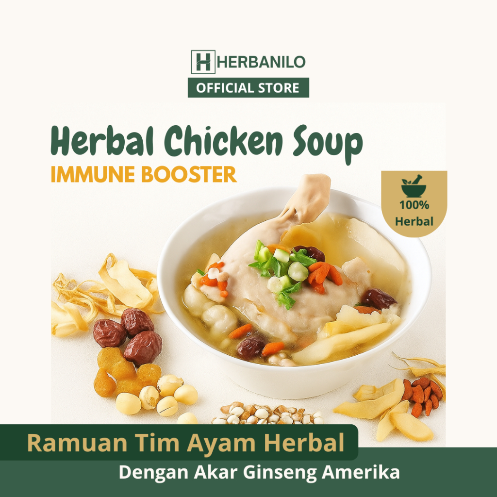 

Herbanilo - Tim Ayam Herbal / Ciak Po / Herbal Chicken Soup Imun Booster Dengan Akar Ginseng Amerika