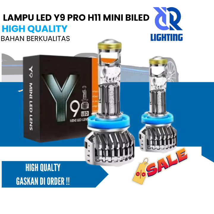 Lampu LED Y9 PRO H11 mini biled projector foglamp mobil cut off lampu kabut mobil proji projie led s