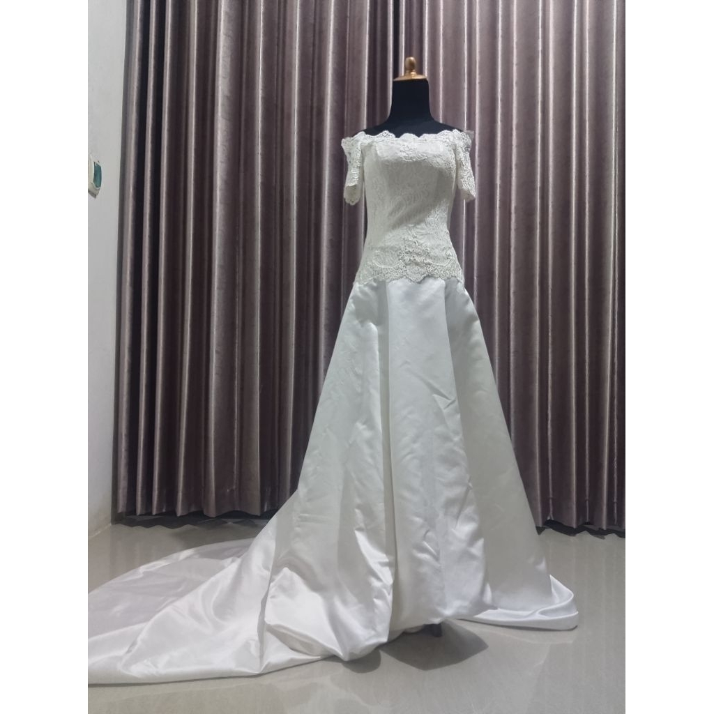 wedding dress, gaun pernikahan, gaun mermaid ekor