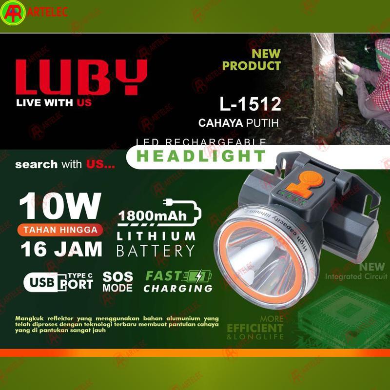 Senter Kepala Luby L-1511L 10 Watt & L-1512L 10 Watt &  L-1516L 20Watt & L-1811L 40 Watt - Baterai C