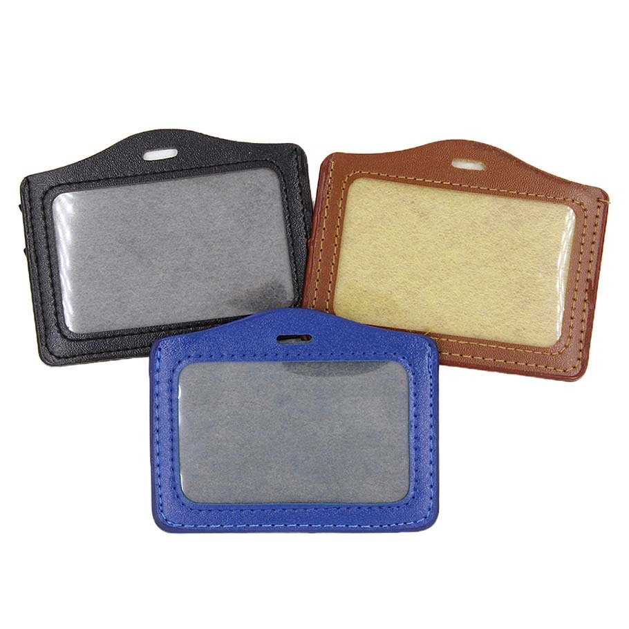 

Card Holder Id Card Kulit Landscape Casing Id Card PU Leather Horizontal 1 Kartu Frame Holder Cassing Kalep