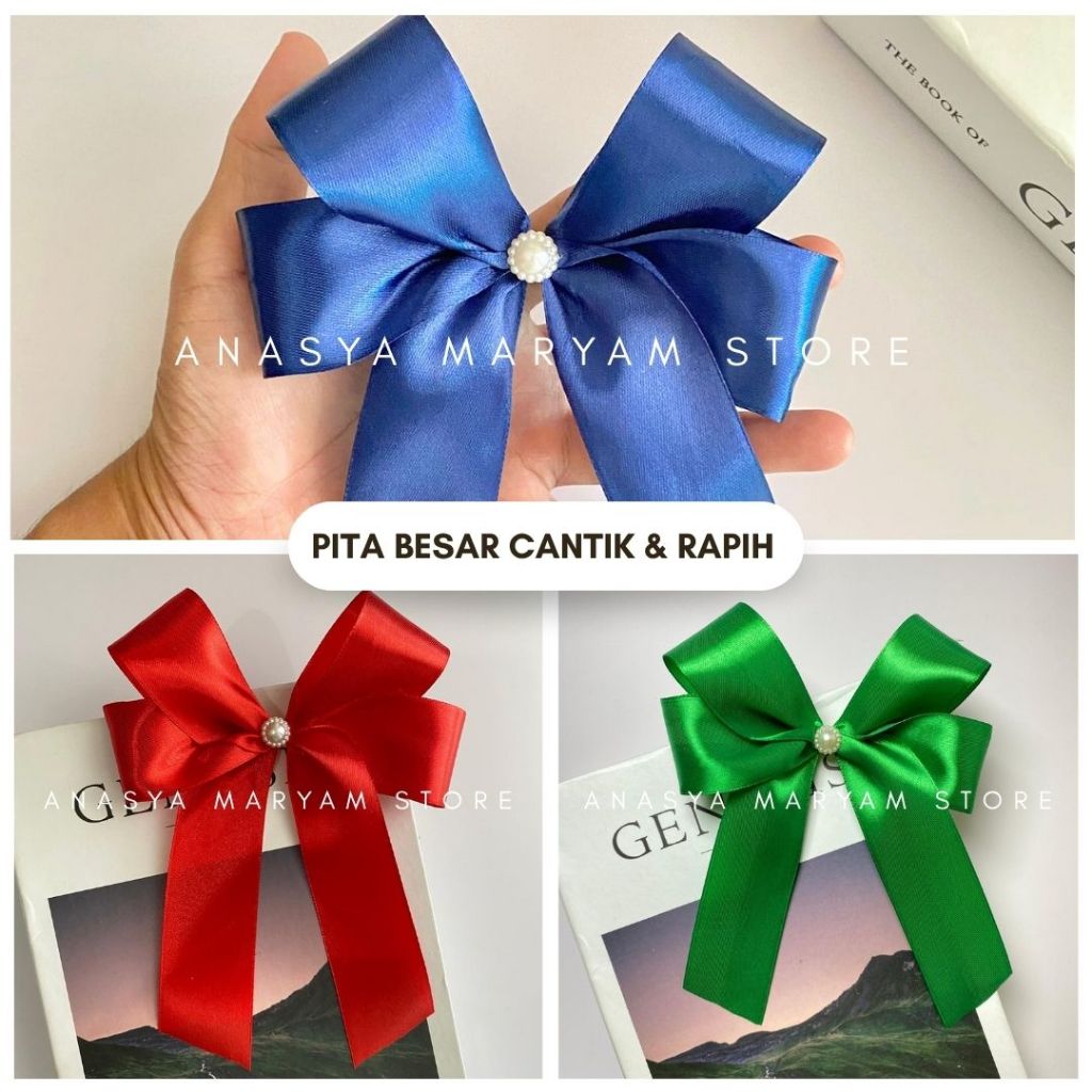 

(PITA BESAR) Pita Souvenir Siap Pakai/Pita Hampers Kado Nikahan Lebaran/Pita Lebaran 14x19cm