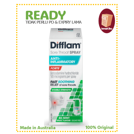 Difflam Forte Throat Spray 88 Sprays (15mL) / Spray Tenggorokan - 100% Original