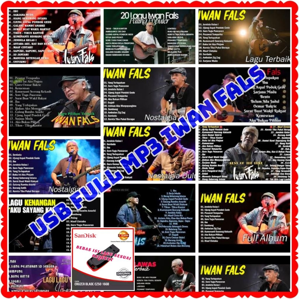 USB MOBIL UNTUK MUSIK MP3 LAGU IWAN FALS LENGKAP-FLASHDISK ISI LAGU IWAN FALS-FLASHDISK MUSIC IWAN F