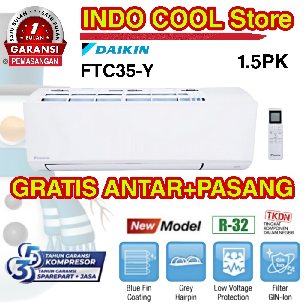 Ac Daikin Split 1.5 PK FTC35-YV Standard