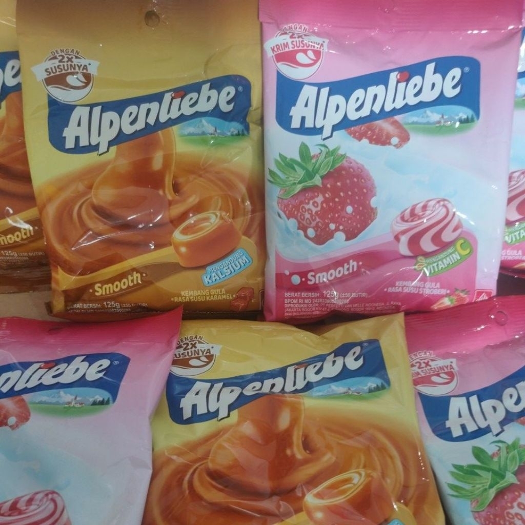 

Bag✓Alpenliebe smooth✓ 125gr 50 butir