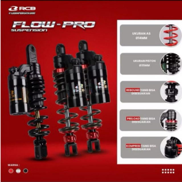 RCB FLOW PRO 305MM BEAT MIO/SKOK BELAKANG RCB TABUNG MIO BEAT TERMURAH