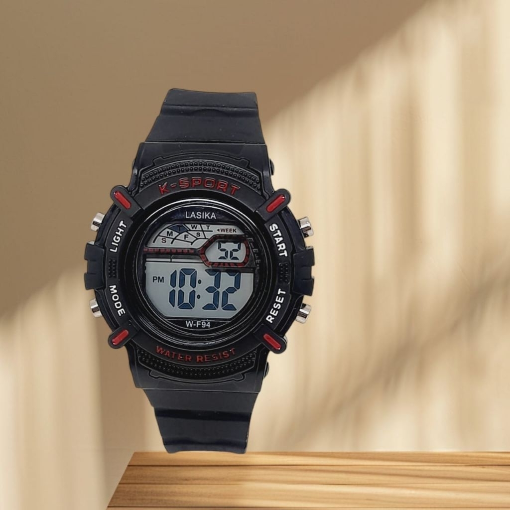 Lasika Jam Tangan Anak Digital Anti Air Tali Karet K-Sport Water Resist dengan Fitur Light & Reset