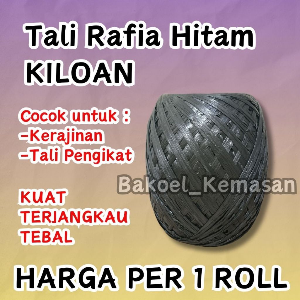 

Tali Rafia Gulungan 1Kg / Kuat, anti air, ramah lingkungan, dan gulungan padat