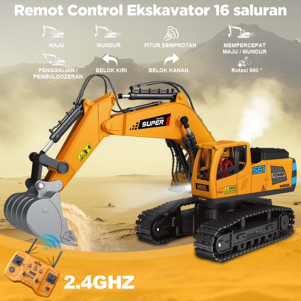 Mobil Excavator Remote Control Besar Jumbo Crane RC Mainan Mobil Bego Anak Laki Laki