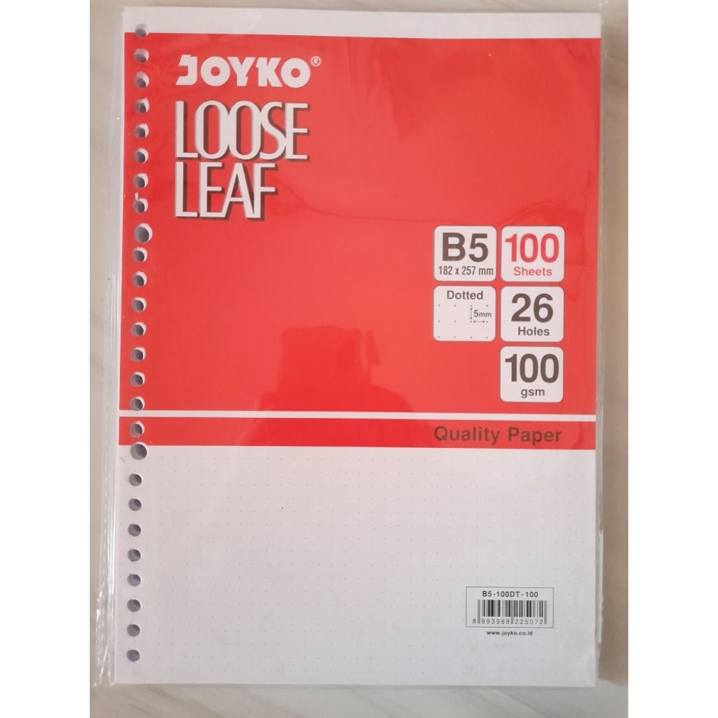 

Joyko Loose Leaf B5 Dotted/titik-titik Harga per lembar