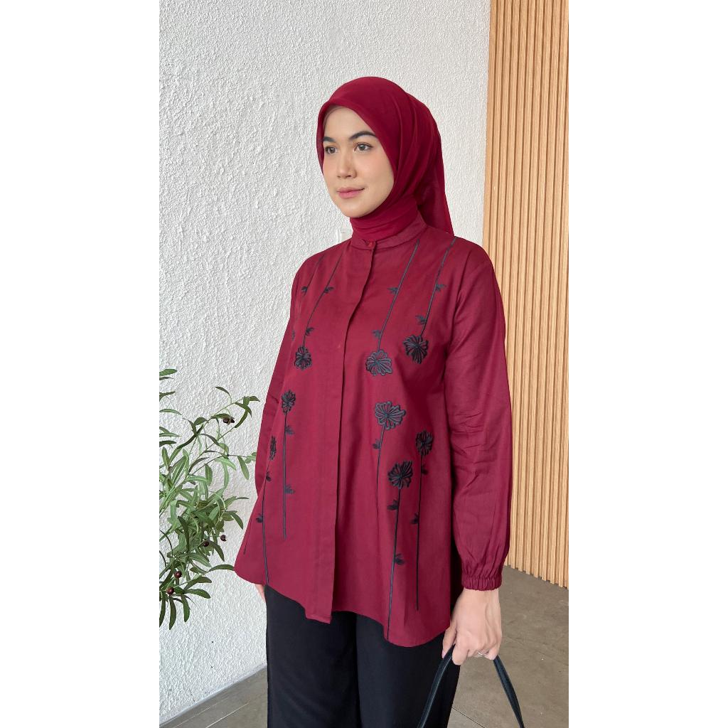 WARNA FASHION/ ATASAN / KATUN TWILL BORDIR / BAJU WANITA MUSLIM/GROSIR TANAH ABANG