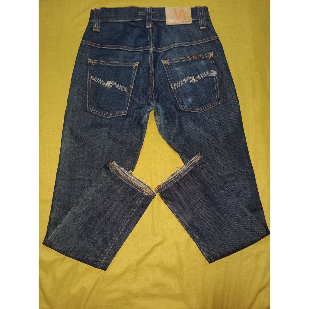 Nudie Jeans ecru EMBO dry denim rare item original italy
