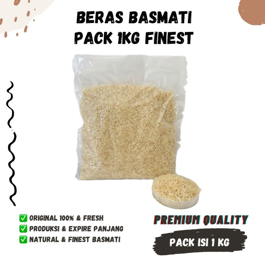 

BERAS BASMATI 1KG Premium Sella Basmathi Rice India Rendah Gula Kalori Glikemik Nasi Arab extra long