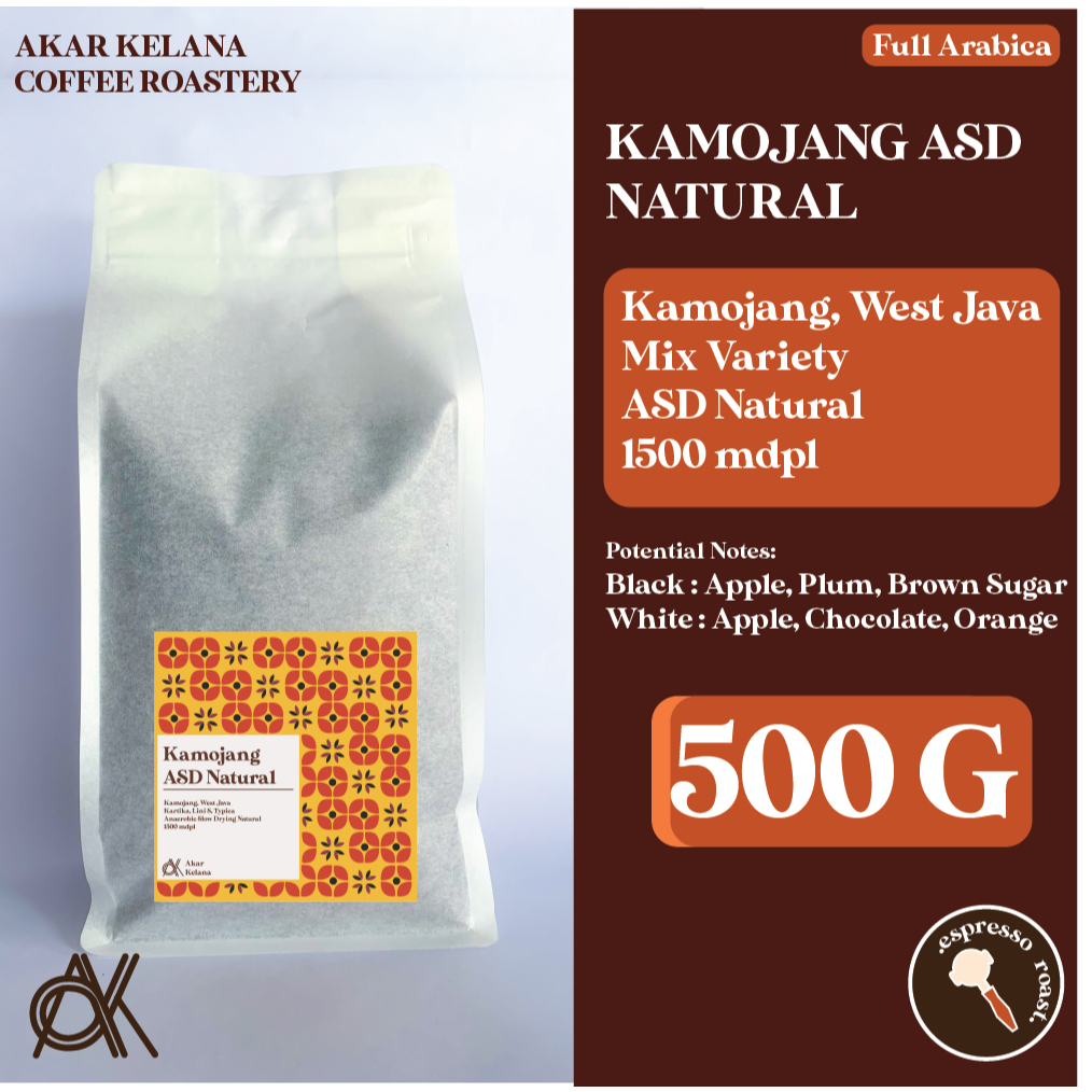 

Kopi Arabika Espresso Kamojang ASD Natural Kemasan 500 gram