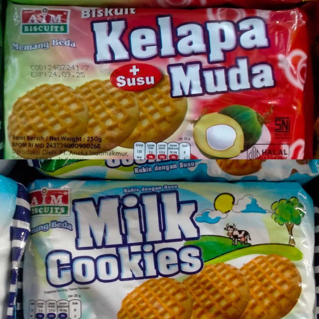 

AIM Biskut Kelapa Muda Milk Cookies berat 250 gram