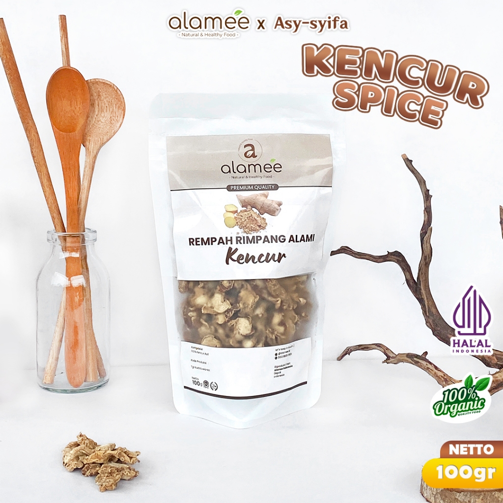 

ALAMEE Kencur Kering Dried Galangal Rempah Rimpang Organik Alami Bumbu Seasoning Masakan Masak 100gr