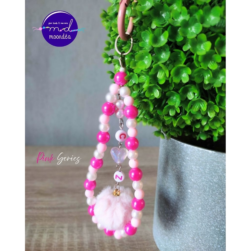 MOONDÈA Bag Charm Gantungan Tas Fushia Pink Custom Lucu Murah